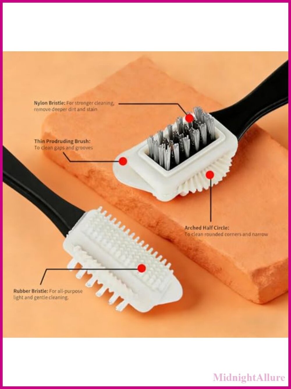 Suede & Nubuck Shoe Brush Cleaner Kit, 3-Piece Wood Handle - Picture 5 of 6
